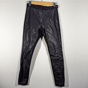 Banana Republic Black Faux‎ Leather Sloan Leggings Women's Size 0